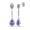 9ct White Dia-19pts Am-2.90ct Drop Earrings