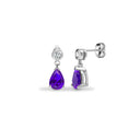 9ct White Dia-8pts Tanz-1.20ct Drop Earrings