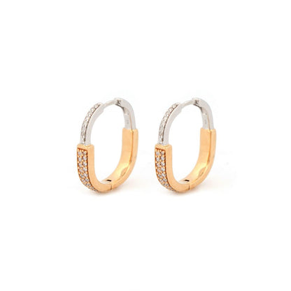 9ct Yellow & White Gold 0.28ct Diamond Earrings