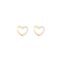 9ct Gold 0.06ct Diamond Heart Earrings