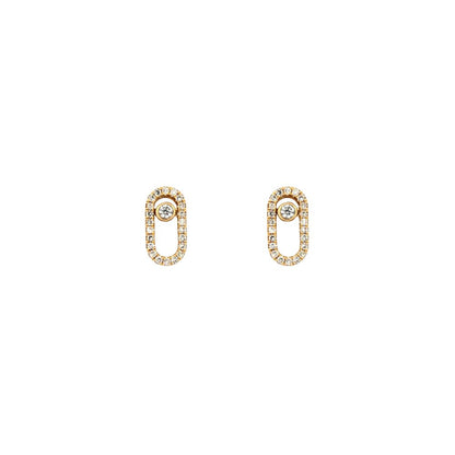 9ct Yellow Gold 0.16ct Moving Diamond Earrings