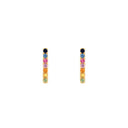 9ct Yellow Gold 0.34ct Rainbow Saph Bar Earrings