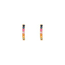 9ct Yellow Gold 0.34ct Rainbow Saph 12mm Hoop Earrings