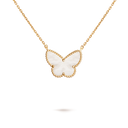 Lucky Alhambra Butterfly Pendant in 18K Yellow Gold with Mother-of-Pearl
