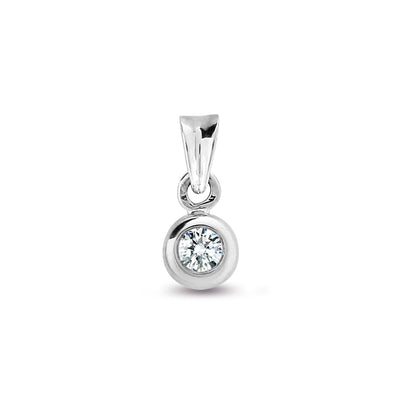 9ct White 15pts Rub over Pendant