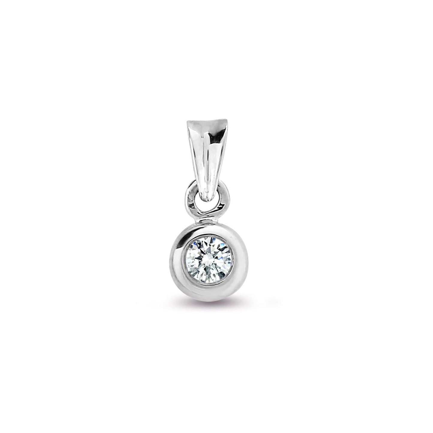 9ct White 20pts Rub over Pendant