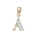 9P050- | 9ct Yellow Gold Natural Set Initial Pendant -Initial