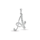 9P060- | 9ct White Gold Natural Diamond Set Initial Pendant -Initial