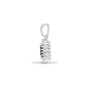 9ct White Gold Natural Diamond And Sapphire Pendant