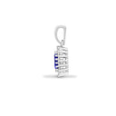 9ct White Gold Natural Diamond And Tanzanite Pendant