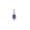 9ct White Gold Natural Diamond And Tanzanite Pendant