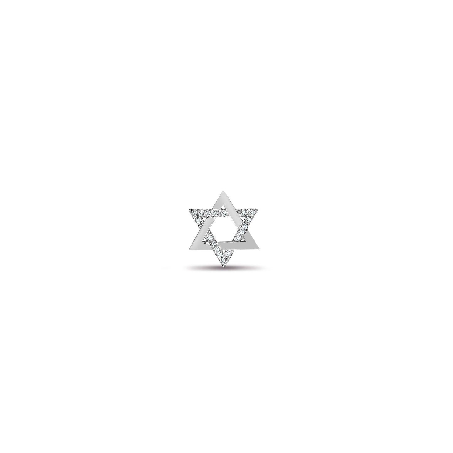 9ct White Gold Natural Diamond Star Of David Pendant