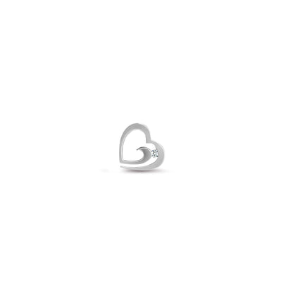 9ct White Gold Natural Diamond Heart Pendant