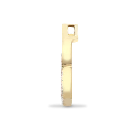 9ct Yellow 0.10ct Natural Diamond 2 Circle Pendant