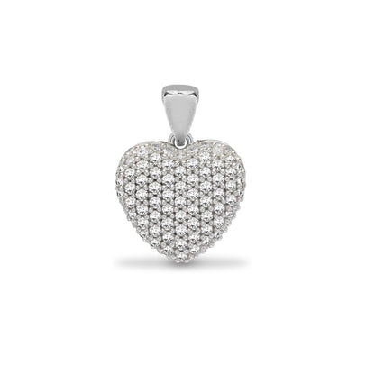 9ct White 0.25ct Pave Set Natural Diamond Heart