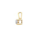 9ct Yellow 4 Claw Natural Diamond Solitaire Pendant
