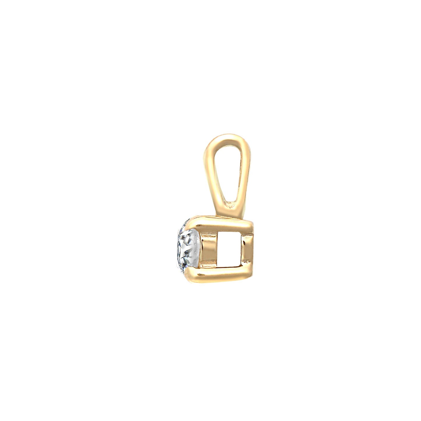 9ct Yellow 0.20ct 4 Claw Natural Diamond Solitaire Pendant