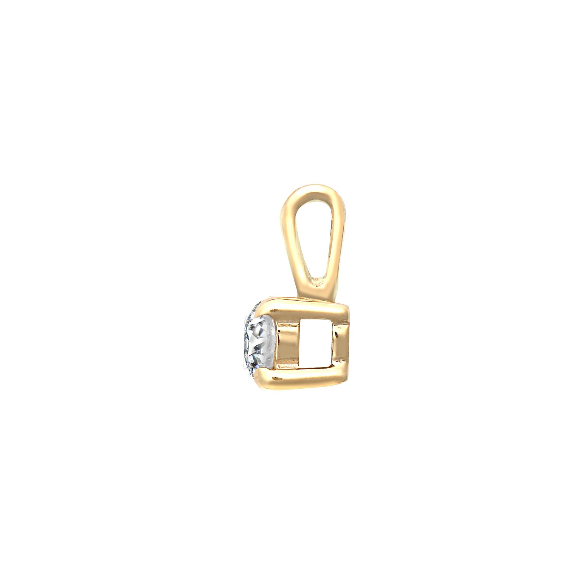 9ct Yellow 0.20ct 4 Claw Natural Diamond Solitaire Pendant
