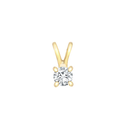 9ct Yellow 0.20ct 4 Claw Natural Diamond Solitaire Pendant