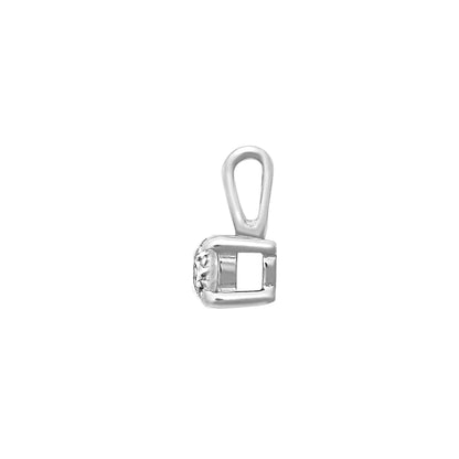 9ct White 0.10ct 4 Claw Natural Diamond Solitaire Pendant
