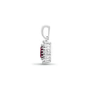 9ct White Gold Natural Diamond And Ruby Pendant
