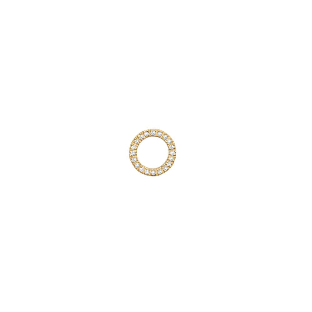 9ct Yellow 0.10ct Natural Diamond Slider Circle Pendant