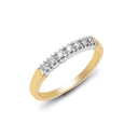 9ct Yellow Gold Natural Diamond 7 Stone Half Eternity Ring