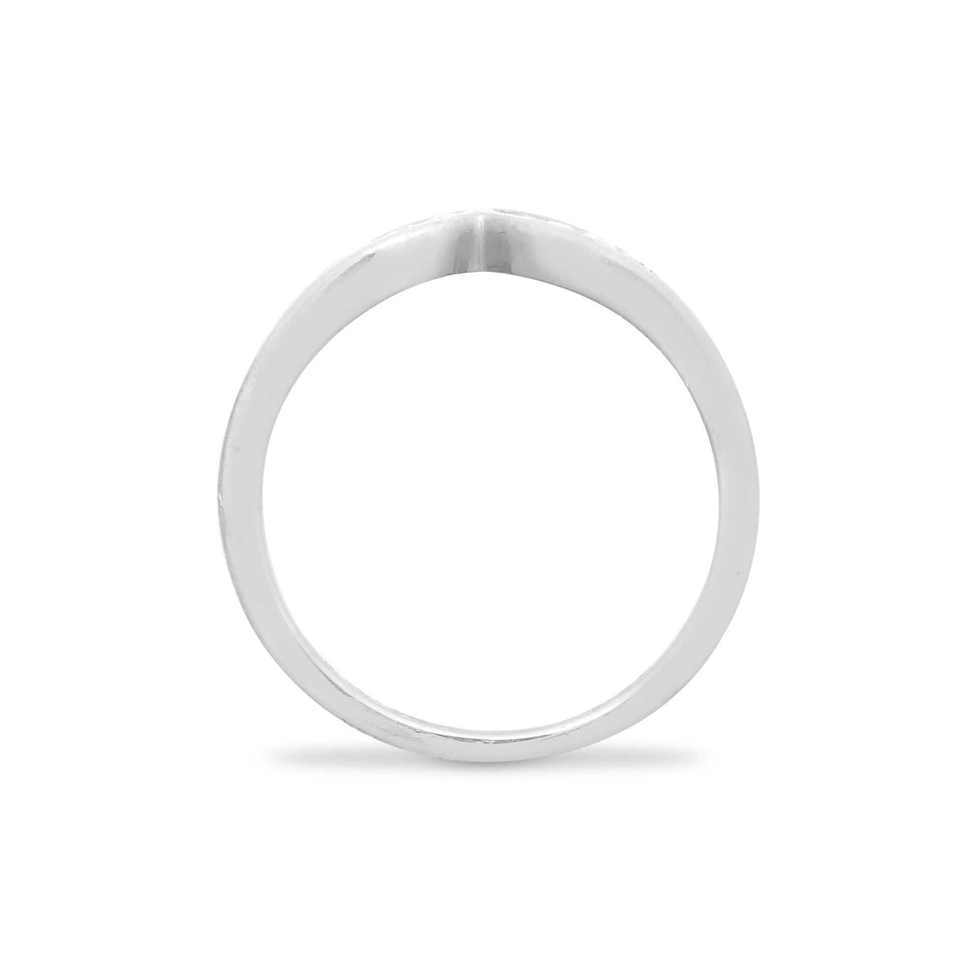 9ct White Gold Natural Diamond Wishbone Ring