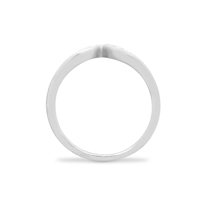 9ct White Gold Natural Diamond Wishbone Ring