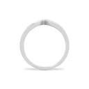 9ct White Gold Natural Diamond Wishbone Ring