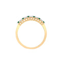 9ct Yellow Gold Natural Diamond 10pts & Emerald 15pts Half Eternity Ring