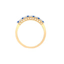 9ct Yellow Gold Natural Diamond 10pts & Sapphire 15pts Half Eternity Ring