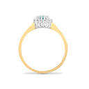 9ct Yellow Gold Natural Diamond 12pts & Blue Topaz 57pts Ring