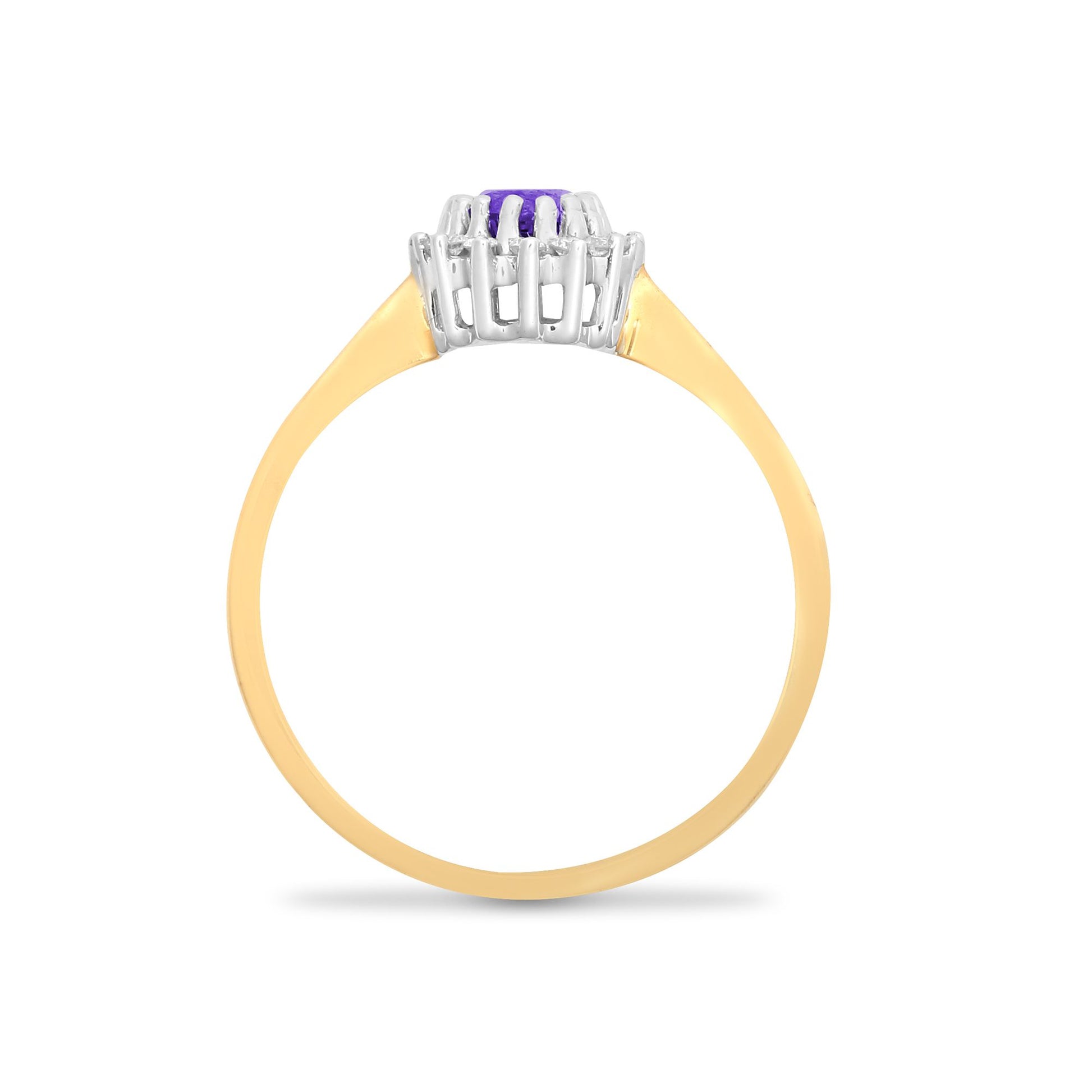 9ct Yellow Gold Natural Diamond 12pts & Amy 44pts Ring