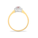 9ct Yellow Gold Natural Diamond 12pts & Ruby 60pts Ring