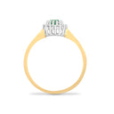 9ct Yellow Gold Natural Diamond 12pts & Emerald 52pts Ring