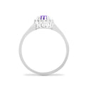 9ct White Gold Natural Diamond 12pts & Amethyst 44pts Ring