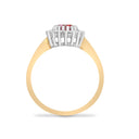 9ct Yellow Gold Natural Diamond 23pts & Ruby 1.10ct Ring