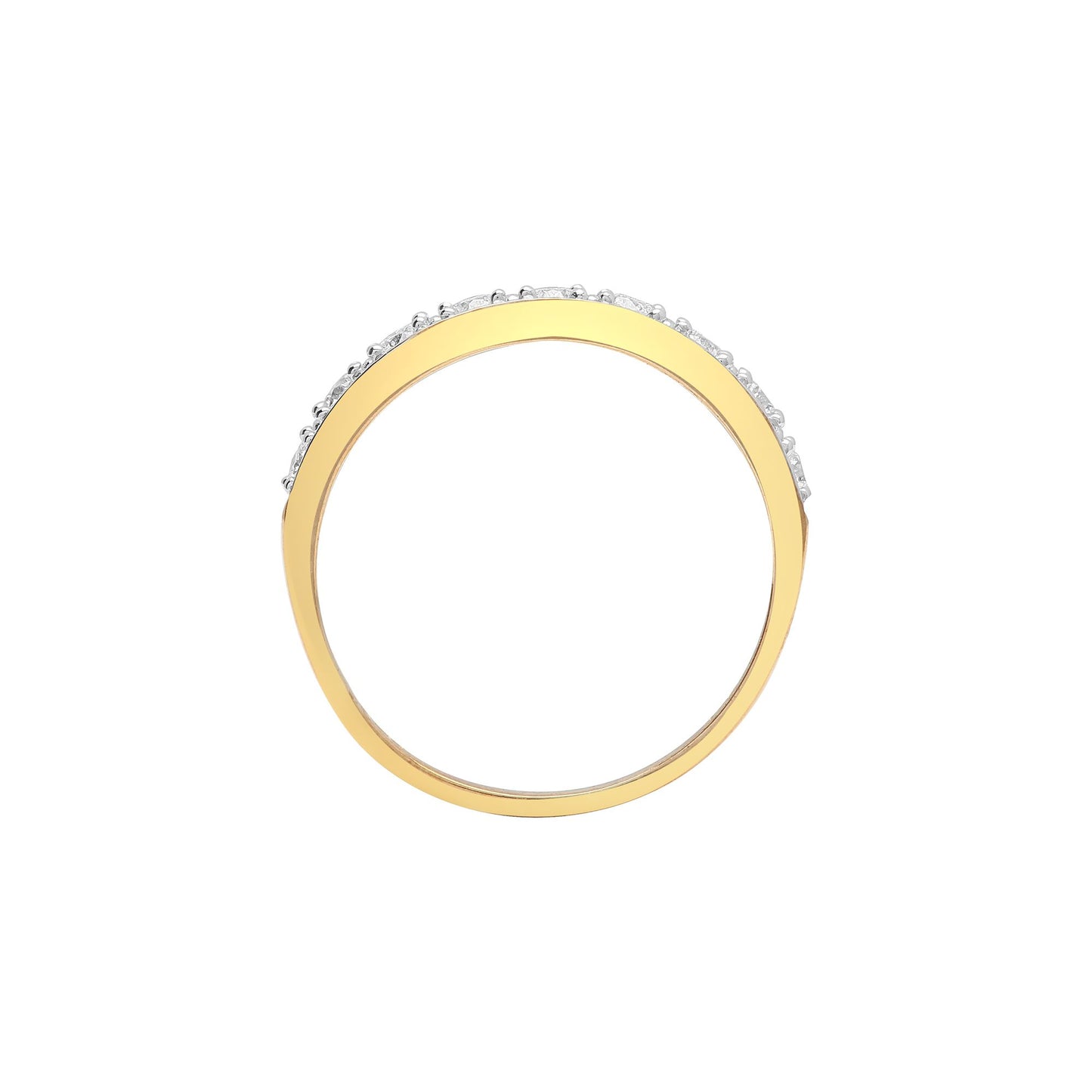 9ct Yellow Gold Half Eternity Natural Diamond Ring