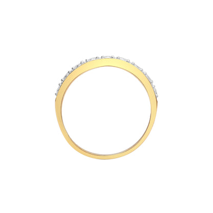 9ct Yellow Gold Half Eternity Natural Diamond Ring