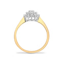 9ct Yellow Gold Natural Diamond Cluster Ring