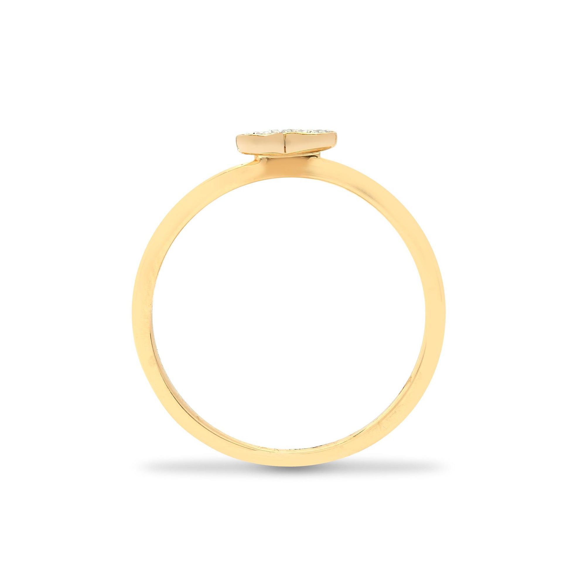 9ct Yellow 7pts Natural Diamond Heart Ring