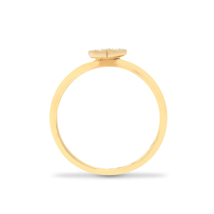 9ct Yellow 7pts Natural Diamond Heart Ring