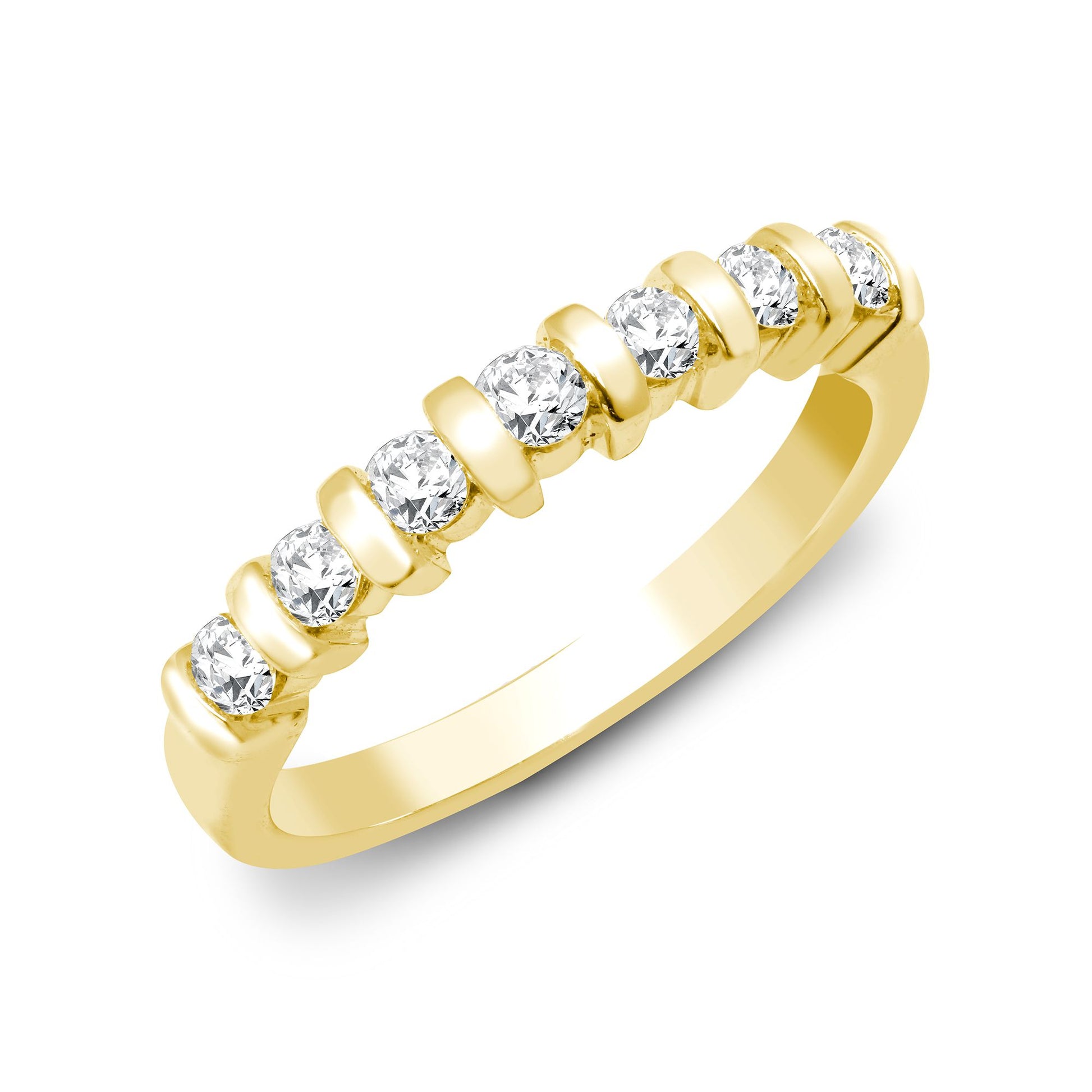 9ct Yellow 40pts Bar Set Ring