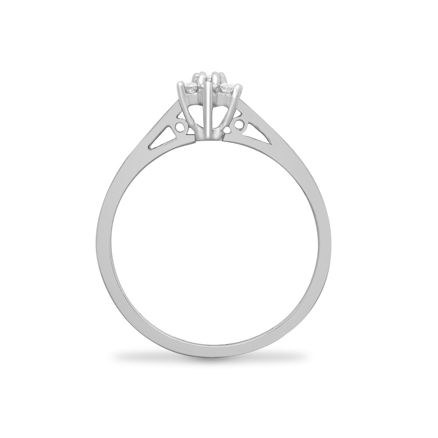 9ct White 10pts Natural Diamond Ring