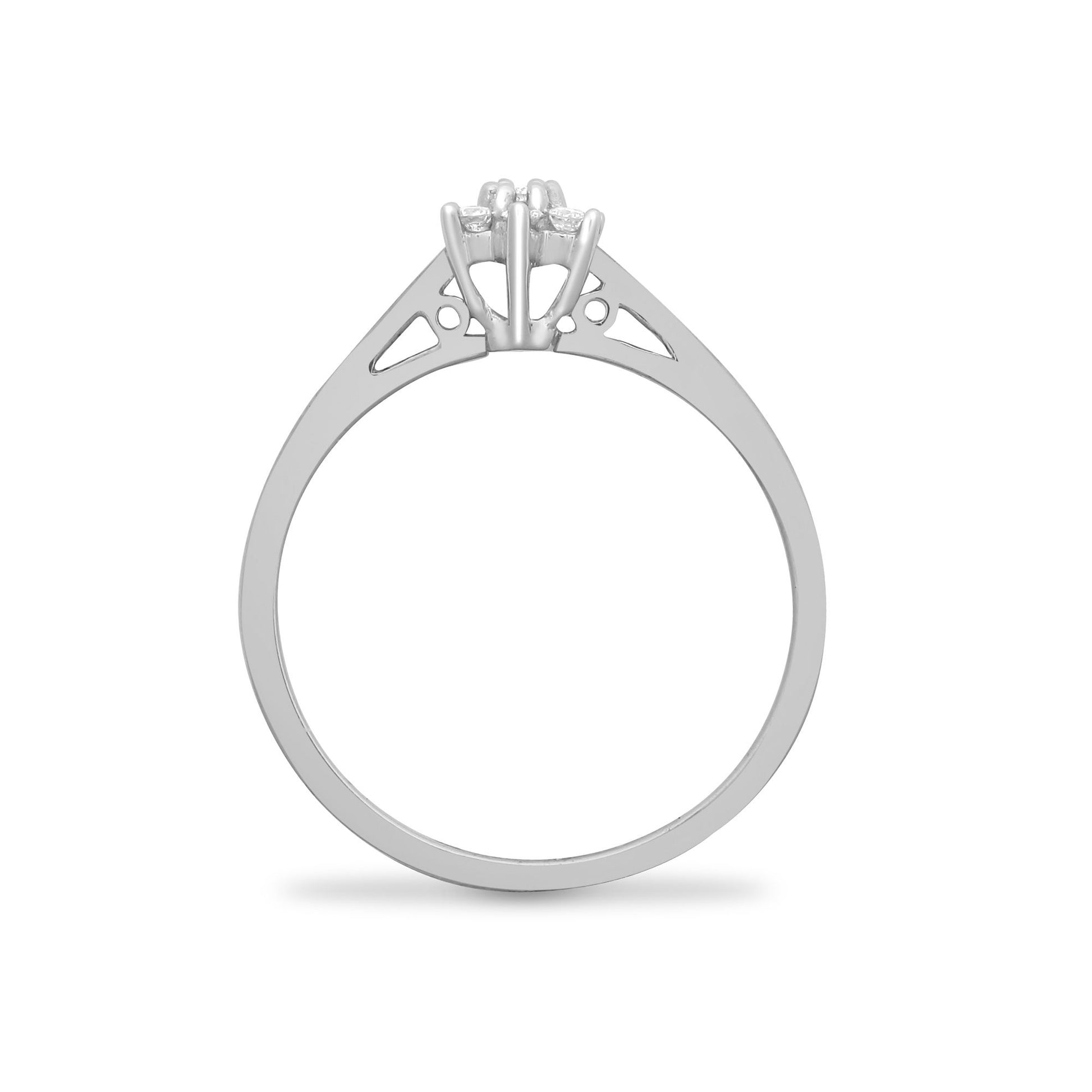 9ct White 10pts Natural Diamond Ring