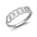 9ct White Gold 0.06cts Natural Diamond Interlinked Circle Ring
