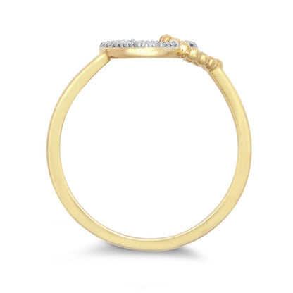 9ct Yellow Gold 0.05cts Natural Diamond Double Heart Ring