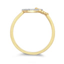 9ct Yellow Gold 0.05cts Natural Diamond Double Heart Ring