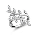 9ct White Gold 0.25cts Natural Diamond Leaf Ring